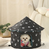 HKM-7629245 Outdoor Waterproof Pet Nest - Cold Proof Tent for Cats and Small Animals, Available in Camouflage Green, Deciduous Brown, Black Paw Print, Size M and L