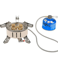 HKM-763027 5-Burner Stainless Steel Gas Stove for Outdoor Cooking and Camping