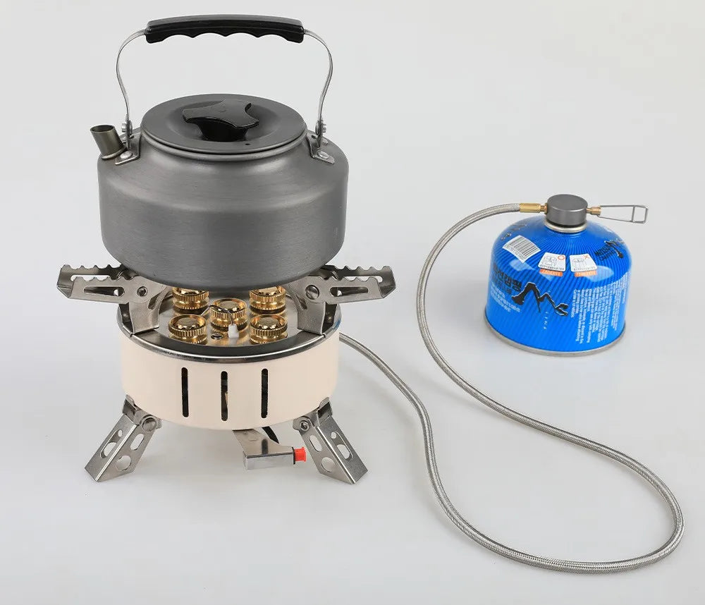 HKM-763027 5-Burner Stainless Steel Gas Stove for Outdoor Cooking and Camping