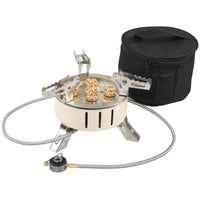 HKM-763027 5-Burner Stainless Steel Gas Stove for Outdoor Cooking and Camping