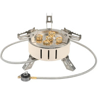HKM-763027 5-Burner Stainless Steel Gas Stove for Outdoor Cooking and Camping