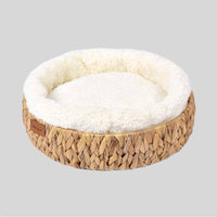 HKM-7630397 Warm Rattan Cat Nest with Cotton Cushion for Comfortable Scratching and Resting