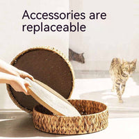 HKM-7630397 Warm Rattan Cat Nest with Cotton Cushion for Comfortable Scratching and Resting