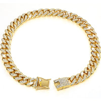 HKM-7632189 Diamond-Cut Dog Collar in Gold, Silver, and Rose Gold - Multiple Sizes Available