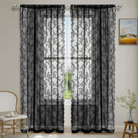 HKM-763219 Lace Half Shade Curtain for Window Treatment in Various Colors and Sizes
