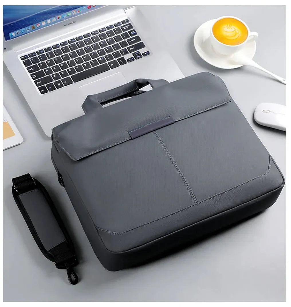 HKM-763219 Waterproof Lightweight 15.6 Inch Laptop Shoulder Briefcase with Large Capacity for Students