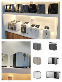 HKM-763411 Stainless Steel 2-Slice Automatic Pop-up Toaster for Home Kitchen Use