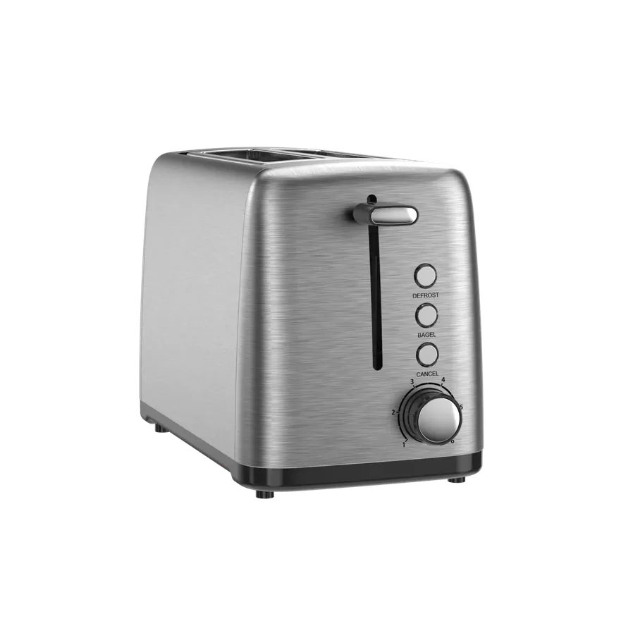 HKM-763411 Stainless Steel 2-Slice Automatic Pop-up Toaster for Home Kitchen Use