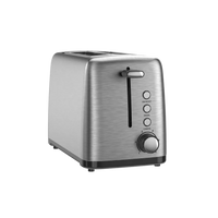 HKM-763411 Stainless Steel 2-Slice Automatic Pop-up Toaster for Home Kitchen Use