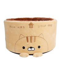 HKM-7634237 Cozy Round Plush Pet Nest for Cats and Small Dogs - Autumn & Winter Design