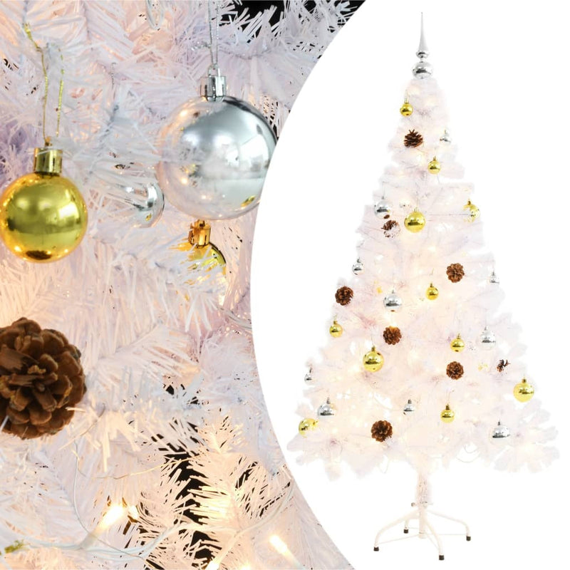 HKM-763475 Artificial Christmas Tree with LED Lights and Decorative Baubles, 150 cm Height