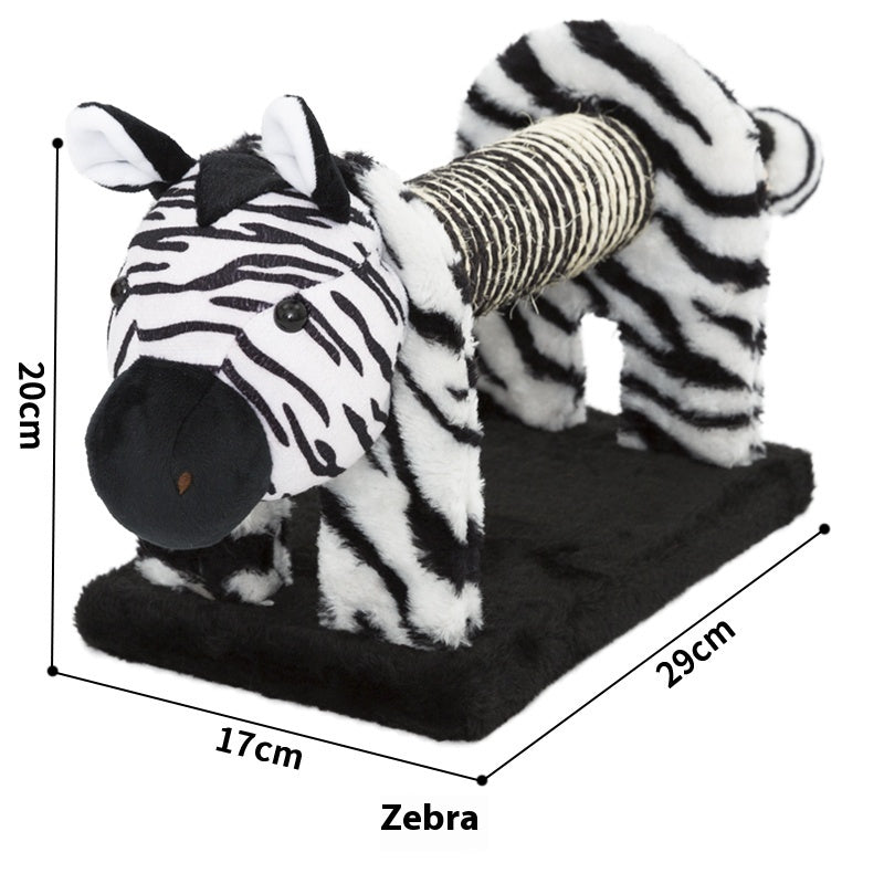HKM-7635005 Vertical Cat Scratch Board with Natural Sisal Fiber - Fun Pillar Design for Claw Grinding in Bear, Lion, Elephant, Tiger, and Zebra Styles