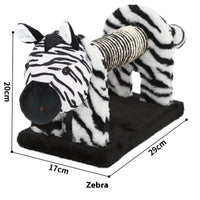 HKM-7635005 Vertical Cat Scratch Board with Natural Sisal Fiber - Fun Pillar Design for Claw Grinding in Bear, Lion, Elephant, Tiger, and Zebra Styles