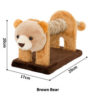 HKM-7635005 Vertical Cat Scratch Board with Natural Sisal Fiber - Fun Pillar Design for Claw Grinding in Bear, Lion, Elephant, Tiger, and Zebra Styles