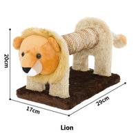 HKM-7635005 Vertical Cat Scratch Board with Natural Sisal Fiber - Fun Pillar Design for Claw Grinding in Bear, Lion, Elephant, Tiger, and Zebra Styles