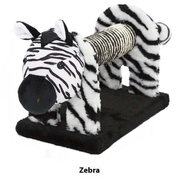HKM-7635005 Vertical Cat Scratch Board with Natural Sisal Fiber - Fun Pillar Design for Claw Grinding in Bear, Lion, Elephant, Tiger, and Zebra Styles