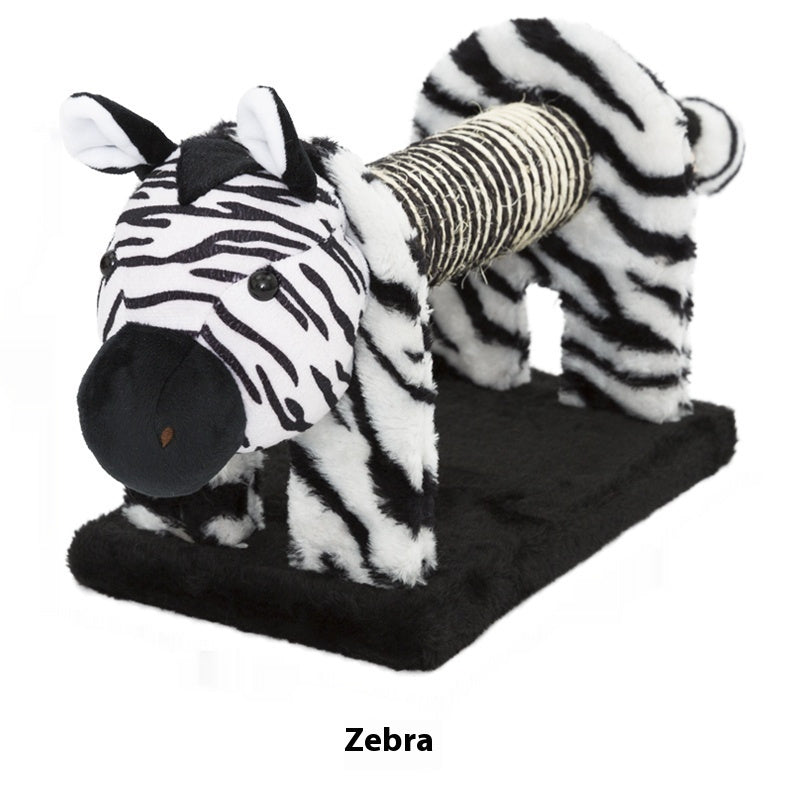 HKM-7635005 Vertical Cat Scratch Board with Natural Sisal Fiber - Fun Pillar Design for Claw Grinding in Bear, Lion, Elephant, Tiger, and Zebra Styles