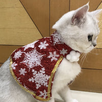 HKM-7635773 Snowflake Themed Pet Cloak in Red Silver & Green Silver - Small to Large Sizes Available