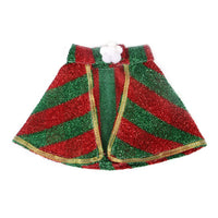 HKM-7635773 Snowflake Themed Pet Cloak in Red Silver & Green Silver - Small to Large Sizes Available