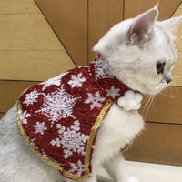 HKM-7635773 Snowflake Themed Pet Cloak in Red Silver & Green Silver - Small to Large Sizes Available