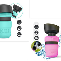 HKM-7636029 Creative Pet Water Bottle - 520ML Silicone Travel Cup in Multiple Colors