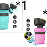 HKM-7636029 Creative Pet Water Bottle - 520ML Silicone Travel Cup in Multiple Colors