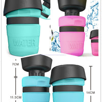 HKM-7636029 Creative Pet Water Bottle - 520ML Silicone Travel Cup in Multiple Colors