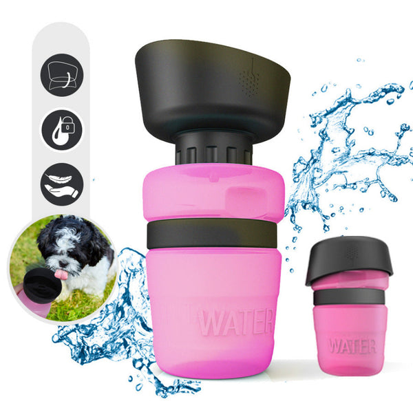 HKM-7636029 Creative Pet Water Bottle - 520ML Silicone Travel Cup in Multiple Colors