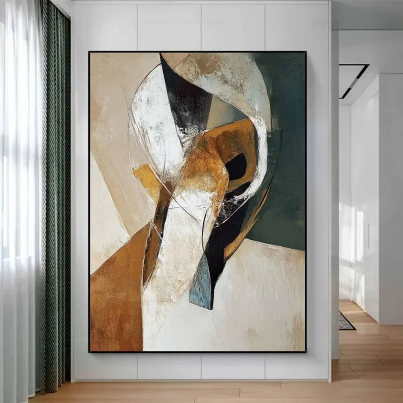HKM-763603 Handmade Abstract Oil Painting - Wabi Sabi Textured Canvas Art for Home Decor, No Frame, Various Sizes Available