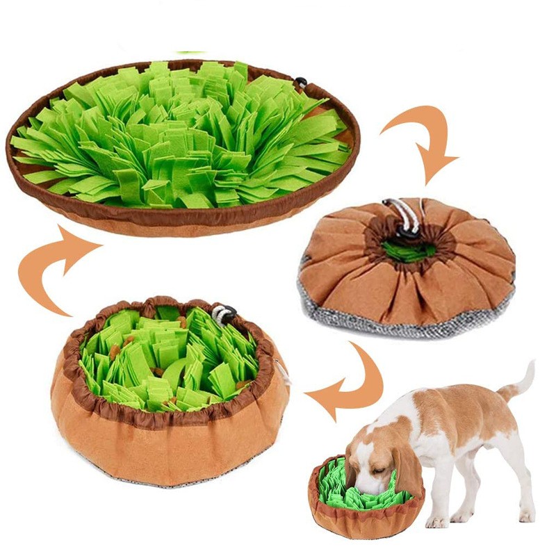 HKM-7636157 Interactive Sniff Training Mat for Pets - Slow Food Activity Toy in Felt, 40cm Diameter