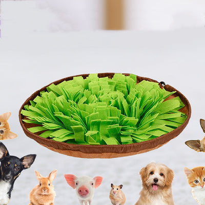 HKM-7636157 Interactive Sniff Training Mat for Pets - Slow Food Activity Toy in Felt, 40cm Diameter