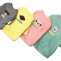 HKM-7636541 Classic Cotton Pet Apparel for Dogs and Cats - Four Seasons Collection in Blue, Yellow, Gray, and Pink Sizes S-XXL