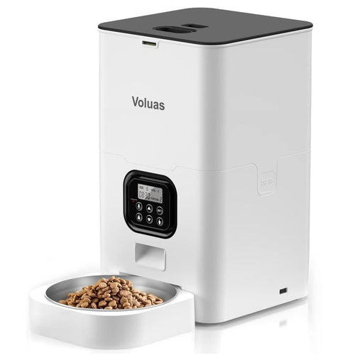 HKM-763667 Automatic Double Meal Feeder with Voice Playback and Stainless Steel Bowl