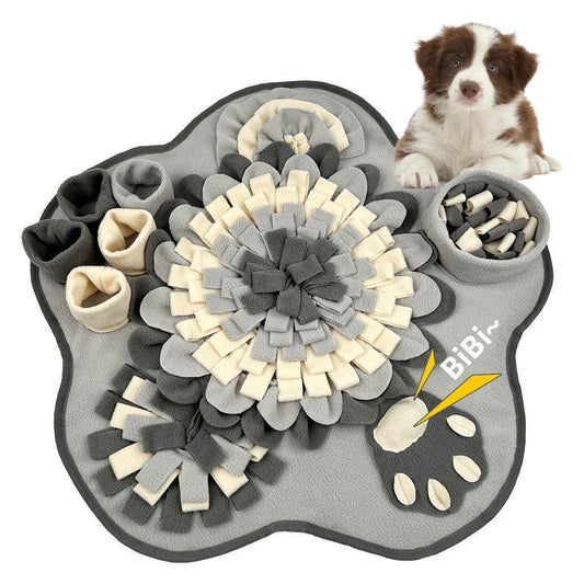 HKM-7636797 Foraging Mat for Dogs - Plush Training Food-Dispensing Pet Toy, Gray, 64x43 cm