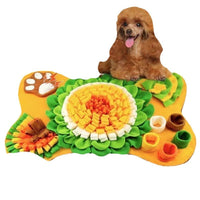 HKM-7636797 Foraging Mat for Dogs - Plush Training Food-Dispensing Pet Toy, Gray, 64x43 cm