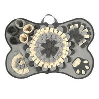 HKM-7636797 Foraging Mat for Dogs - Plush Training Food-Dispensing Pet Toy, Gray, 64x43 cm