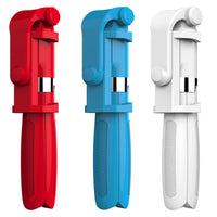 HKM-763731 Bluetooth-Compatible Self-Portrait Tripod for iPhone - Adjustable with Remote Control - Available in White, Red, Blue, Black