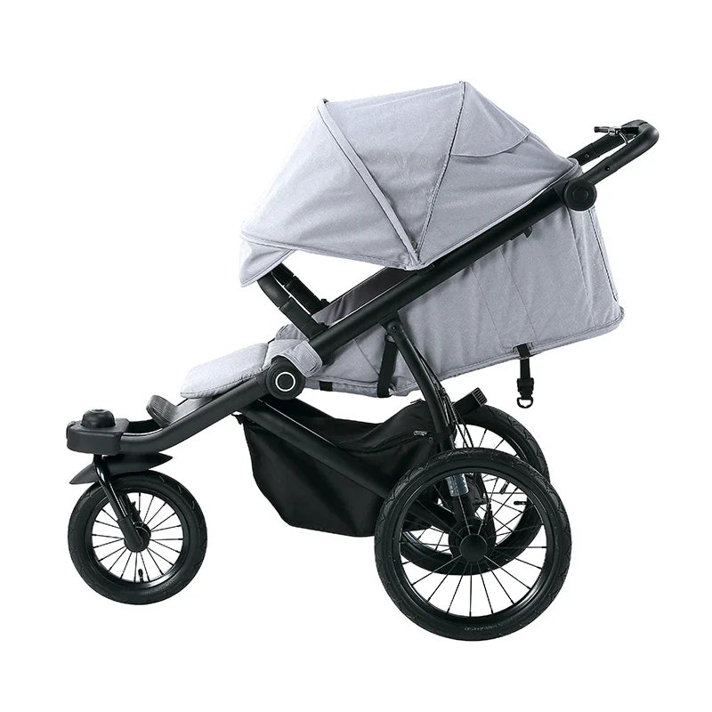 HKM-763859 Lightweight Foldable 3-Wheel Jogger Stroller with Rain Cover for Newborns