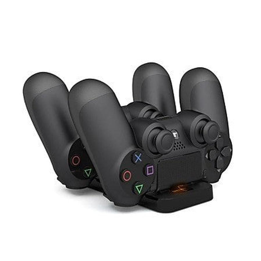 HKM-763987 Dual Charger for PS4 Controllers – Simultaneously Charges Two, Easy-to-Use Design, LED Charging Indicator