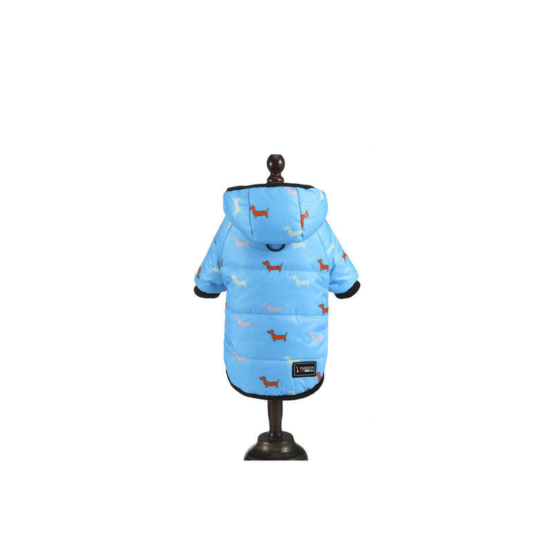 HKM-7640381 Adorable Cotton Puppy Pattern Princess Suit for Pets in Blue, Black, and Gray