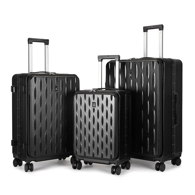 HKM-764051 Stylish Hard Shell PC Trolley Suitcases in 20, 24, and 28 Inch Sizes for Business Travel