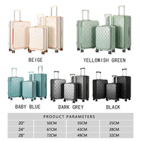 HKM-764051 Stylish Hard Shell PC Trolley Suitcases in 20, 24, and 28 Inch Sizes for Business Travel