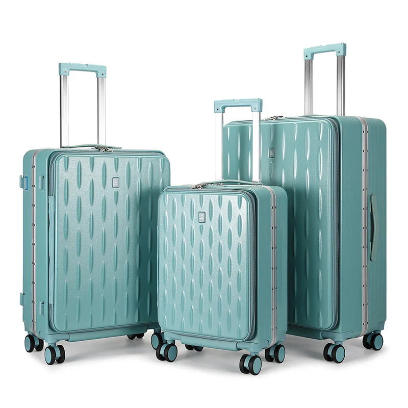 HKM-764051 Stylish Hard Shell PC Trolley Suitcases in 20, 24, and 28 Inch Sizes for Business Travel