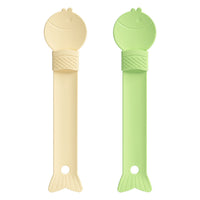 HKM-7641789 Cat Feeding Spoon - Anti-Drip Design, Available in Grass Green and Beige, PP Material