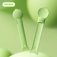 HKM-7641789 Cat Feeding Spoon - Anti-Drip Design, Available in Grass Green and Beige, PP Material