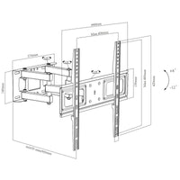 HKM-764179 Full Motion Articulating Swivel TV Wall Mount for 26-65 Inch Flat and Curved Screens