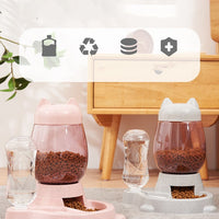 HKM-7641917 Automatic Two-in-One Pet Feeder and Water Dispenser for Cats and Dogs, Gravity Design, Easy to Clean, Anti-Slip Base