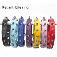 HKM-7643197 Durable PU Leather Pet Anti-Bite Collar with Metal Accents - Comfortable & Sturdy Design