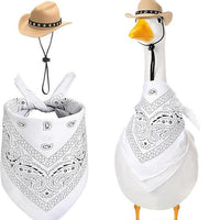 HKM-7643325 Monochrome Denim Cowboy Hat and Drool Towel Set for All Seasons