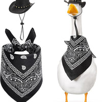 HKM-7643325 Monochrome Denim Cowboy Hat and Drool Towel Set for All Seasons
